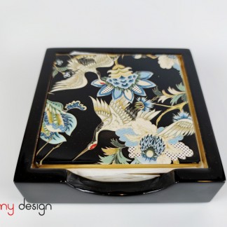 Set of 4 crane coasters with box